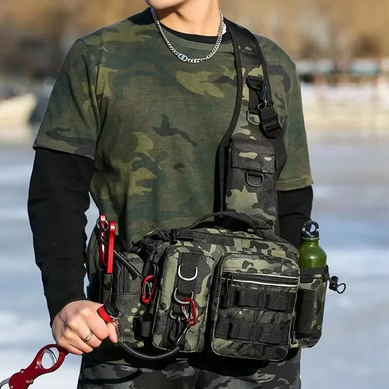 Fishing Backpack - 야외 전술 캠핑 등산 허리 슬링백