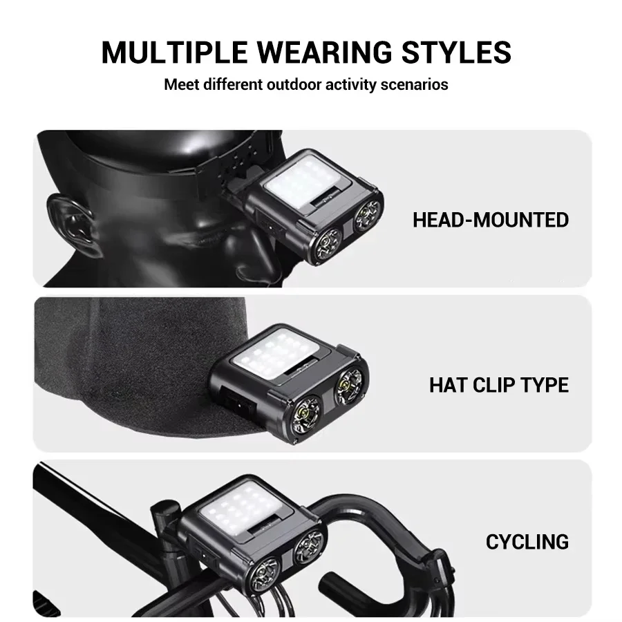 센서 COB LED 헤드램프 캡 클립 라이트 USB 충 - Fishing Hat 리뷰 및 가격
